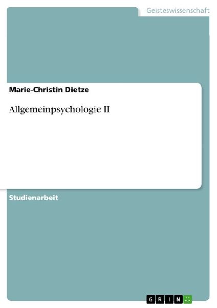 Allgemeinpsychologie II