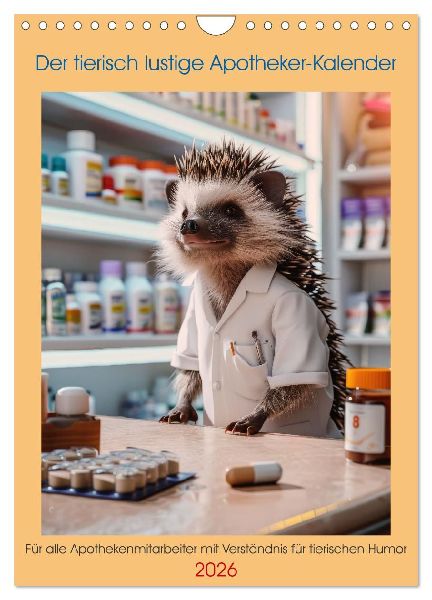 Der tierisch lustige Apotheker-Kalender (Wandkalender 2026 DIN A4 hoch), CALVENDO Monatskalender