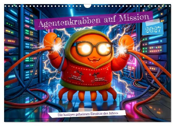 Agentenkrabben auf Mission - Die lustigen geheimen Einsätze des Jahres (Wandkalender 2027 DIN A3 quer), CALVENDO Monatskalender