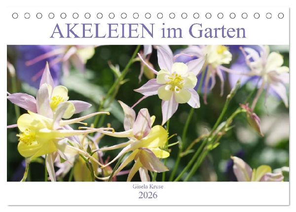 Akeleien im Garten (Tischkalender 2026 DIN A5 quer), CALVENDO Monatskalender