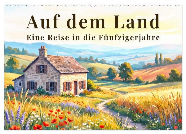 Auf dem Land - Eine Reise in die Fünfzigerjahre (Wandkalender 2027 DIN A2 quer), CALVENDO Monatskalender