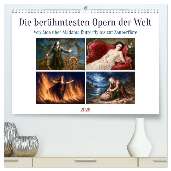 Die berühmtesten Opern der Welt (hochwertiger Premium Wandkalender 2026 DIN A2 quer), Kunstdruck in Hochglanz