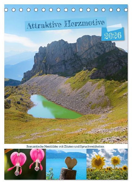 Attraktive Herzmotive 2026 (Tischkalender 2026 DIN A5 hoch), CALVENDO Monatskalender