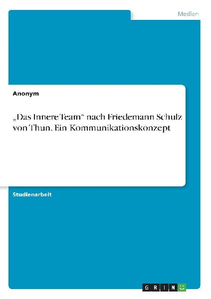 "Das Innere Team" nach Friedemann Schulz von Thun. Ein Kommunikationskonzept