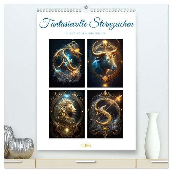 Fantasievolle Sternzeichen (hochwertiger Premium Wandkalender 2026 DIN A2 hoch), Kunstdruck in Hochglanz