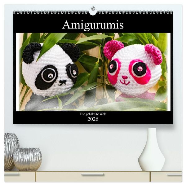 Amigurumi - Die gehäkelte Welt (hochwertiger Premium Wandkalender 2026 DIN A2 quer), Kunstdruck in Hochglanz