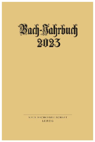 Bach-Jahrbuch 2023