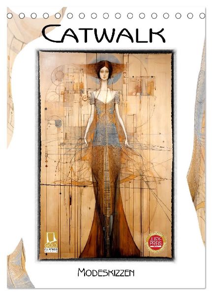 Catwalk - Modeskizzen (Tischkalender 2026 DIN A5 hoch), CALVENDO Monatskalender