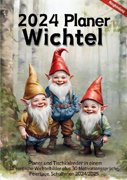 2024 Planer mit 30 Motivationssprüchen Monatskalender Tischkalender Jahresplaner mit Zitaten Wichtel-Baby Kinder Wichtelgeschenkidee Geschenk Weihnachten Wichtelzeit Neujahr Nikolaus