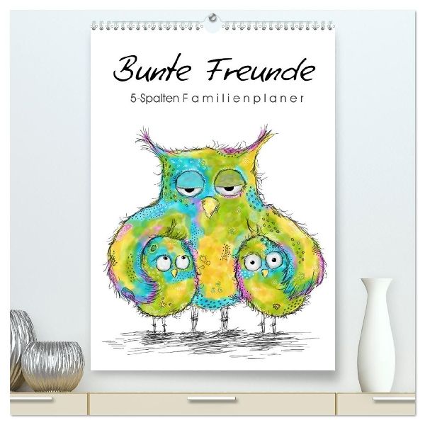 Bunte Freunde (hochwertiger Premium Wandkalender 2026 DIN A2 hoch), Kunstdruck in Hochglanz