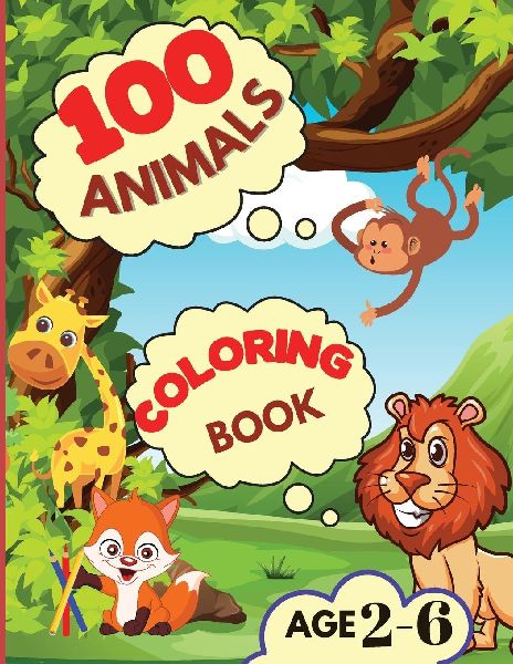 100 ANIMALS COLORING BOOK