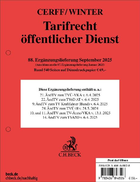 Tarifrecht öffentlicher Dienst  88. Ergänzungslieferung