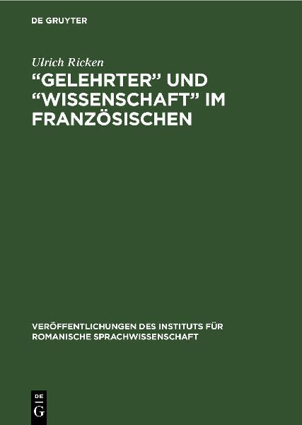 "Gelehrter" und "Wissenschaft" im Französischen