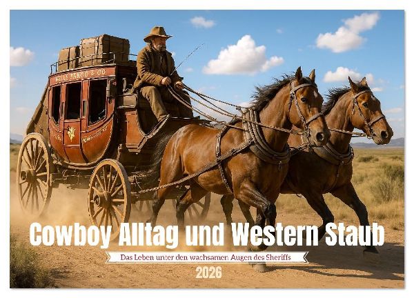 Cowboy Alltag und Western Staub (Wandkalender 2026 DIN A3 quer), CALVENDO Monatskalender
