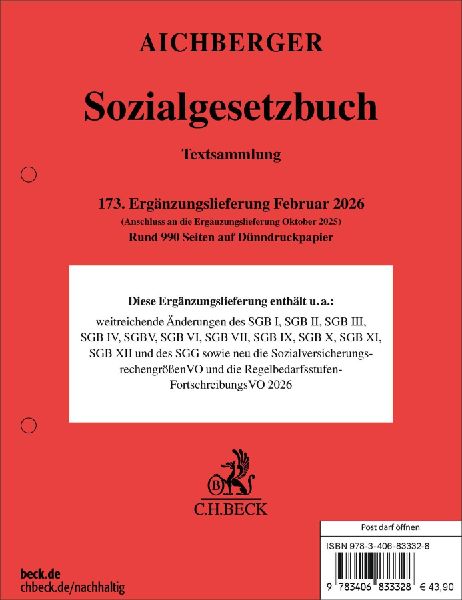 Sozialgesetzbuch  173. Ergänzungslieferung