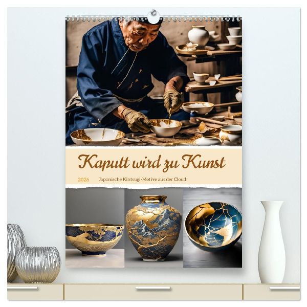 Kaputt wird zu Kunst (hochwertiger Premium Wandkalender 2026 DIN A2 hoch), Kunstdruck in Hochglanz