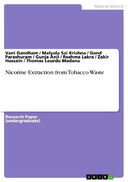 Nicotine Extraction from Tobacco Waste