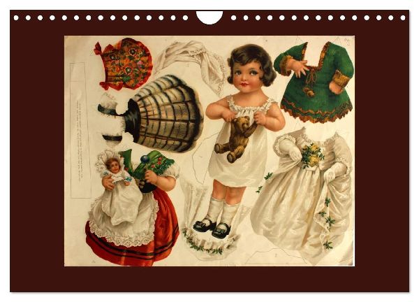 Alte europäische Ankleidepuppen aus Papier (Wandkalender 2026 DIN A4 quer), CALVENDO Monatskalender