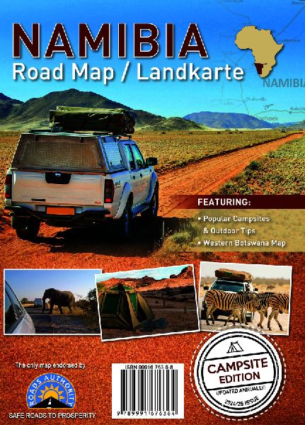 Namibia Road Map / Landkarte Campsite Edition