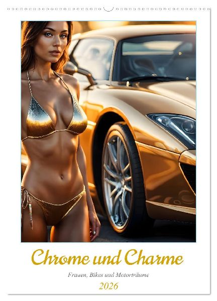 Chrome und Charme - Frauen, Bikes und Motorträume (Wandkalender 2026 DIN A2 hoch), CALVENDO Monatskalender