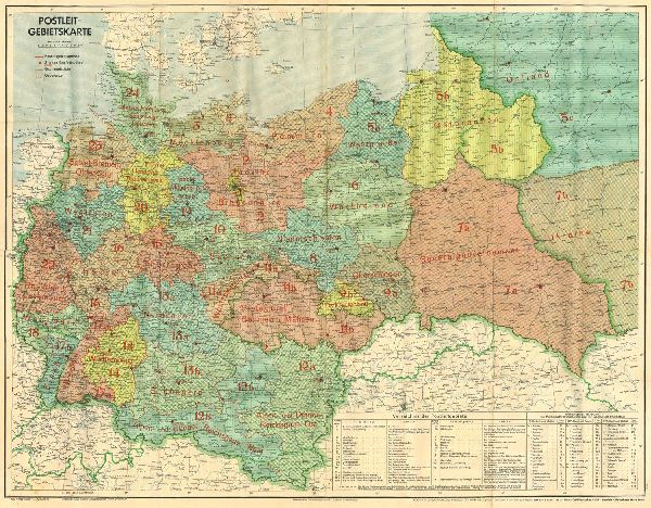 Großdeutsches Reich - Postleit-Gebietskarte, März 1944. 2 Bd.