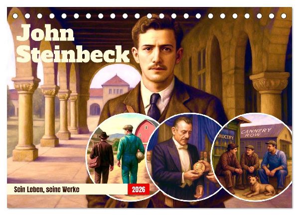 John Steinbeck (Tischkalender 2026 DIN A5 quer), CALVENDO Monatskalender