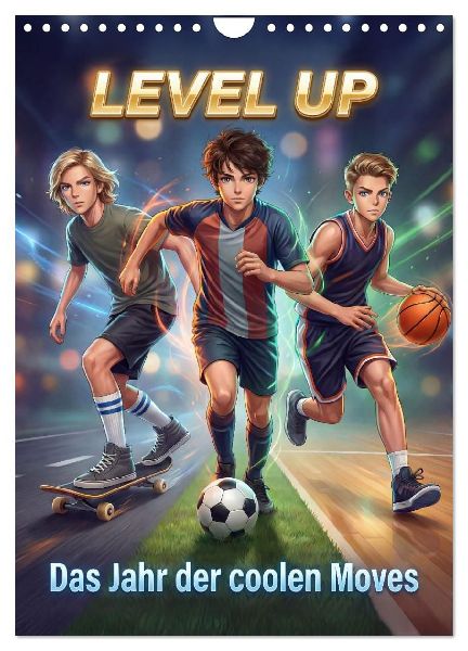 Level Up - Das Jahr der coolen Moves (Wandkalender 2027 DIN A4 hoch), CALVENDO Monatskalender