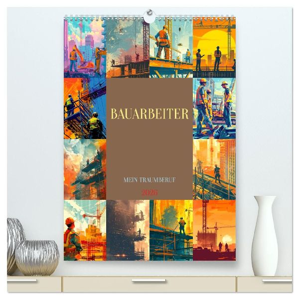 Bauarbeiter - Mein Traumberuf (hochwertiger Premium Wandkalender 2026 DIN A2 hoch), Kunstdruck in Hochglanz