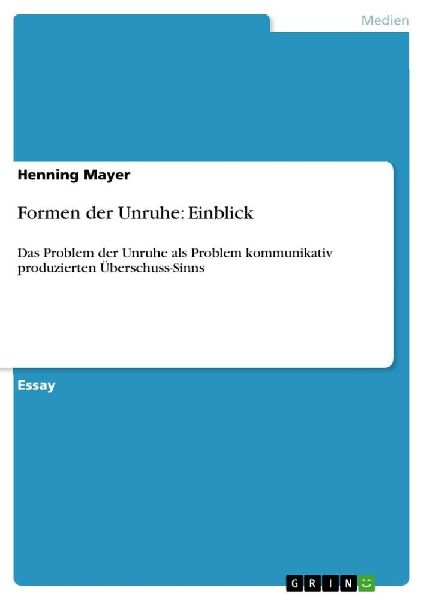 Formen der Unruhe: Einblick