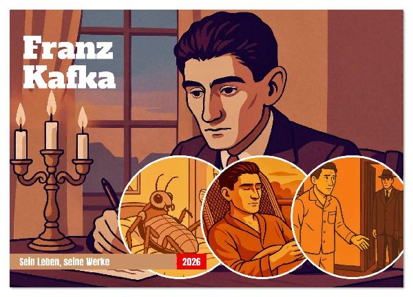 Franz Kafka (Wandkalender 2026 DIN A2 quer), CALVENDO Monatskalender