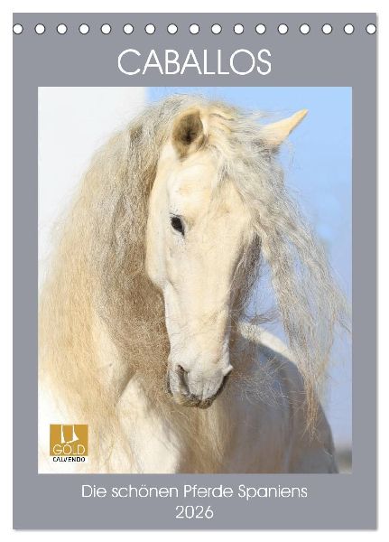 Caballos - Die schönen Pferde Spaniens (Tischkalender 2026 DIN A5 hoch), CALVENDO Monatskalender