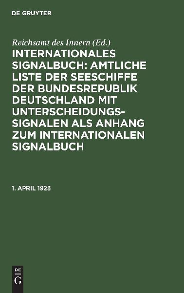 1. April 1923