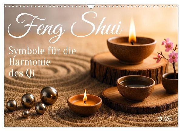 Feng Shui - Symbole für die Harmonie des Qi (Wandkalender 2026 DIN A3 quer), CALVENDO Monatskalender