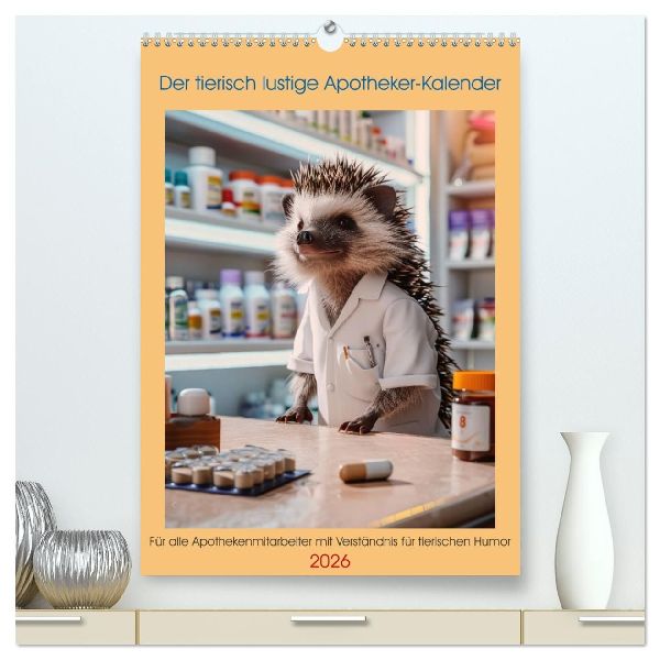 Der tierisch lustige Apotheker-Kalender (hochwertiger Premium Wandkalender 2026 DIN A2 hoch), Kunstdruck in Hochglanz