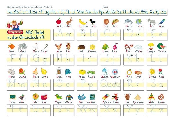 Fragenbär-Lerntafel: ABC-Tafel in der Grundschrift, 32 x 22,5 cm