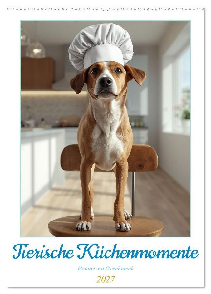 Tierische Küchenmomente - Humor mit Geschmack (Wandkalender 2027 DIN A2 hoch), CALVENDO Monatskalender