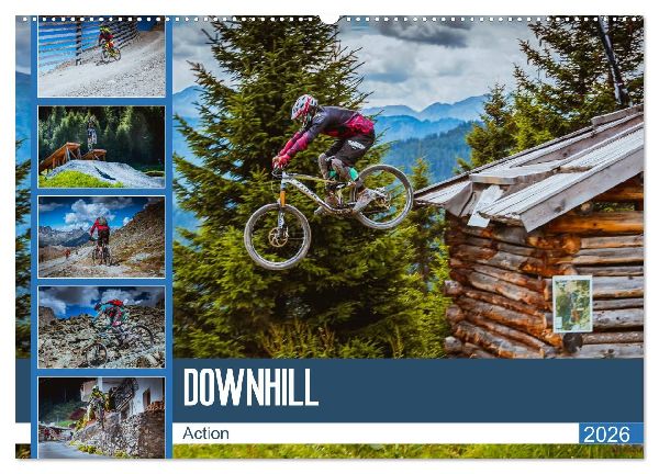 Downhill Action (Wandkalender 2026 DIN A2 quer), CALVENDO Monatskalender