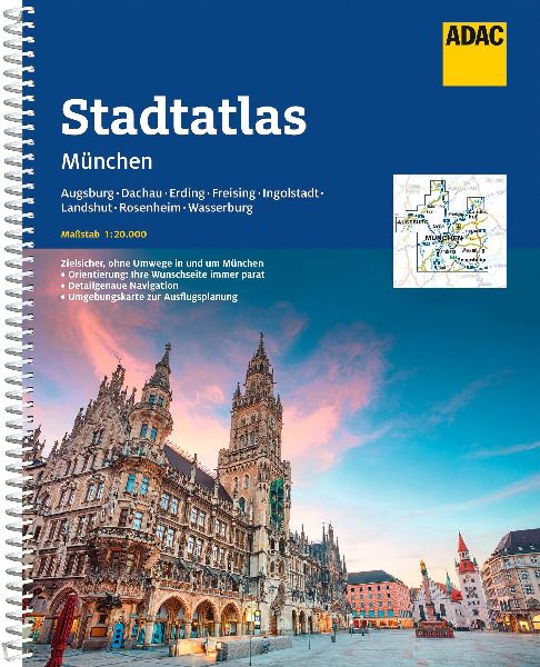 ADAC StadtAtlas München 1:20 000 mit Augsburg, Dachau, Erding, Freising