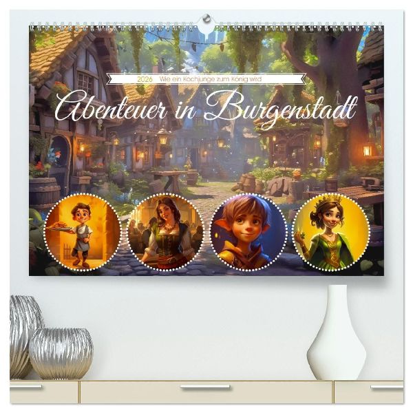 Abenteuer in Burgenstadt (hochwertiger Premium Wandkalender 2026 DIN A2 quer), Kunstdruck in Hochglanz