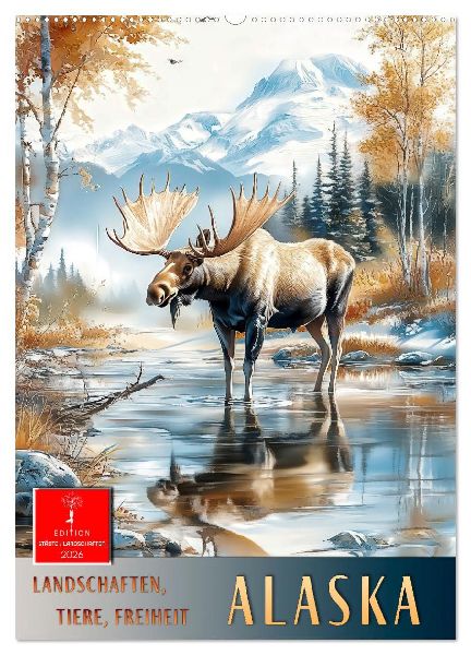 Alaska - Landschaften, Tiere, Freiheit (Wandkalender 2026 DIN A2 hoch), CALVENDO Monatskalender