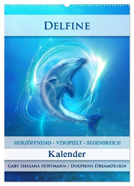 Delfine - Kalender (Wandkalender 2026 DIN A2 hoch), CALVENDO Monatskalender