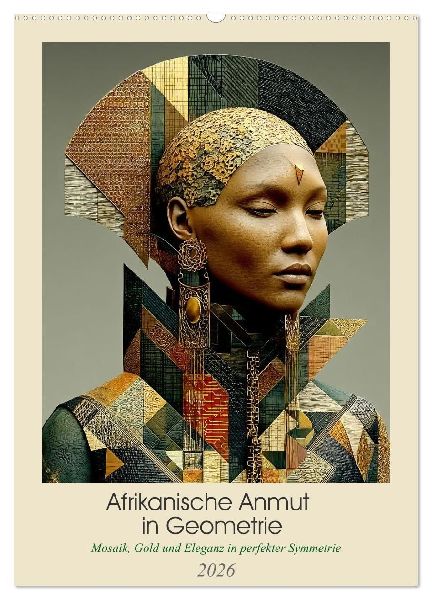 Afrikanische Anmut in Geometrie (Wandkalender 2026 DIN A2 hoch), CALVENDO Monatskalender