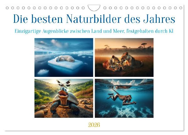 Die besten Naturbilder des Jahres - Einzigartige Augenblicke (Wandkalender 2026 DIN A4 quer), CALVENDO Monatskalender