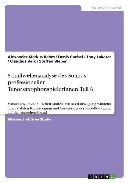 Schallwellenanalyse des Sounds professioneller TenorsaxophonspielerInnen. Teil 6