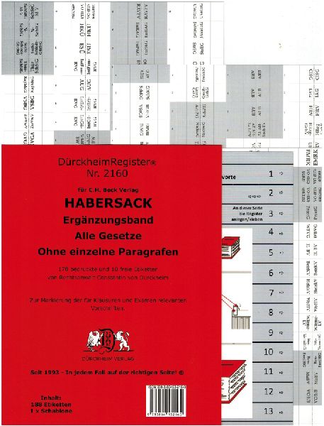 DürckheimRegister® Ergänzungsband alleGesetze