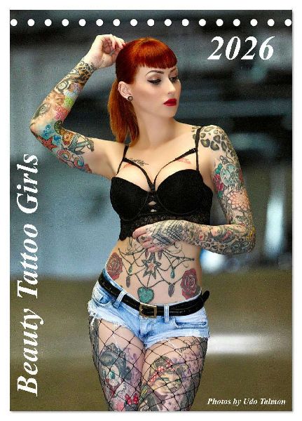 Beauty Tattoo Girls 2026 (Tischkalender 2026 DIN A5 hoch), CALVENDO Monatskalender