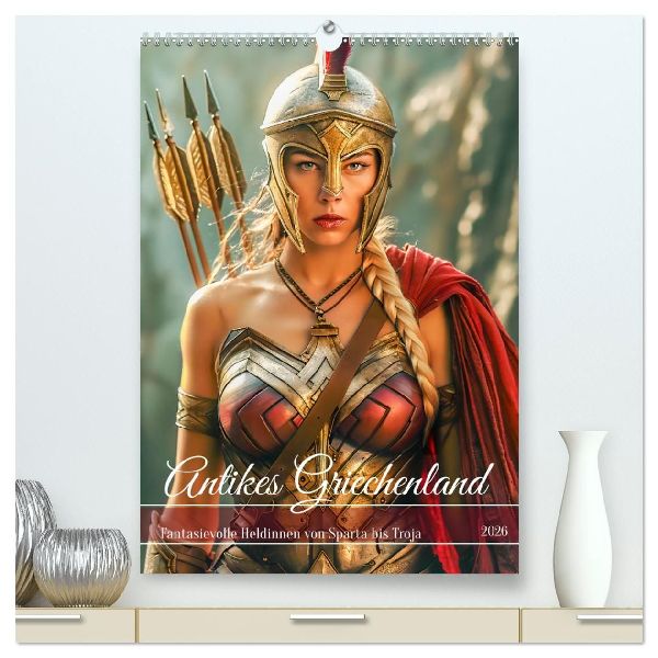 Antikes Griechenland - Fantasievolle Heldinnen von Sparta bis Troja (hochwertiger Premium Wandkalender 2026 DIN A2 hoch), Kunstdruck in Hochglanz