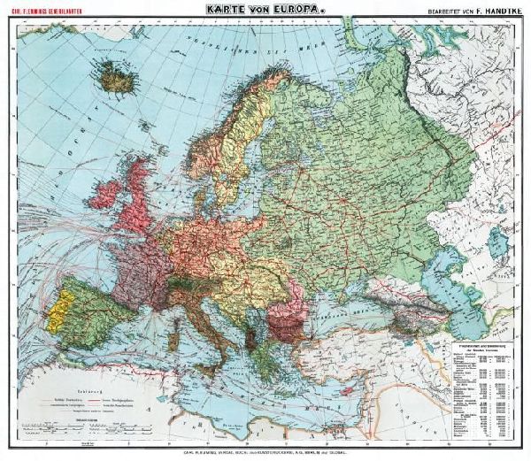 Historische Karte: Europa, um 1910 (Plano)