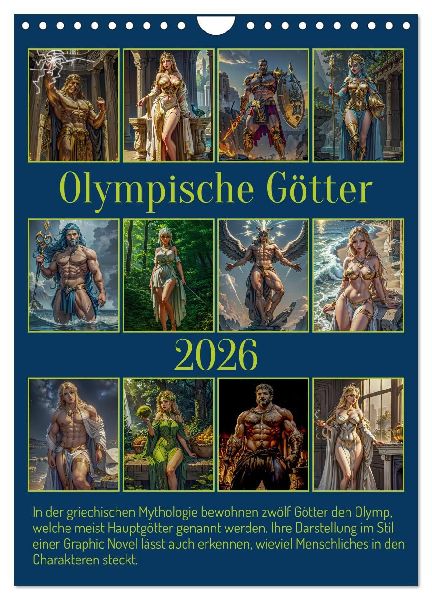 Olympische Götter (Wandkalender 2026 DIN A4 hoch), CALVENDO Monatskalender