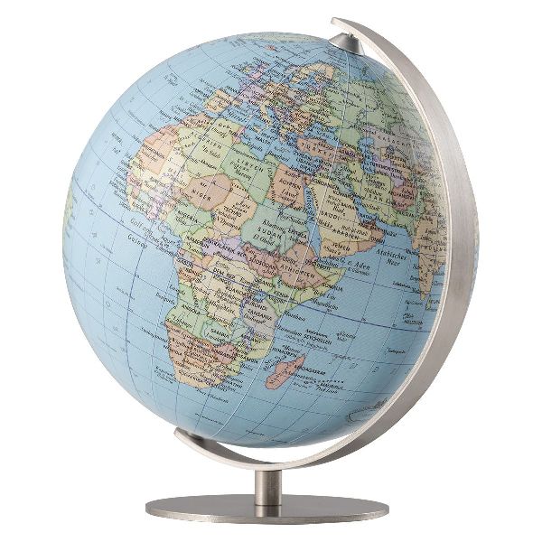 COLUMBUS DUO Miniglobus. Fuß und Meridian Edelstahl